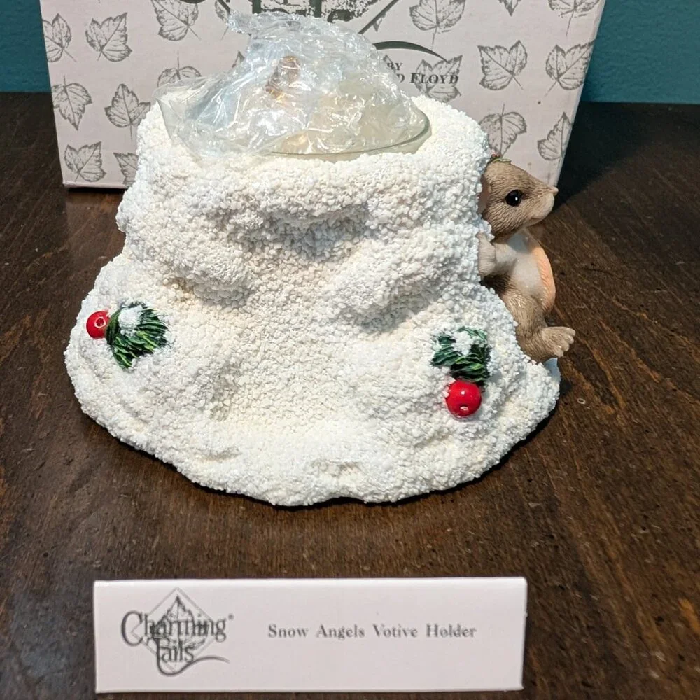 Charming Tails by Fitz and Floyd Snow Angels Votive Holder